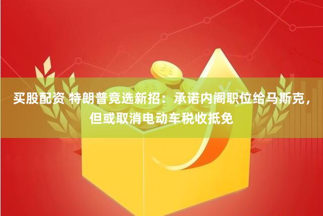 买股配资 特朗普竞选新招：承诺内阁职位给马斯克，但或取消电动车税收抵免